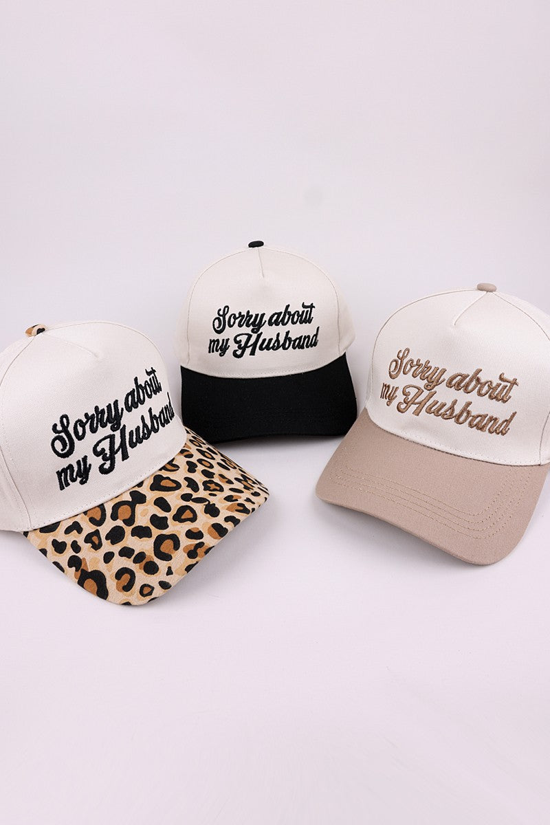 Sorry About My Husband Two Tone Canvas Cotton Cap