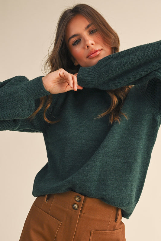 Ribbed Puff Sleeve Sweater
