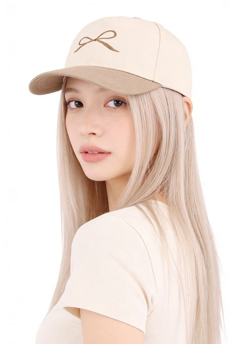 COQUETTE Bow Two tone Canvas Cotton Cap