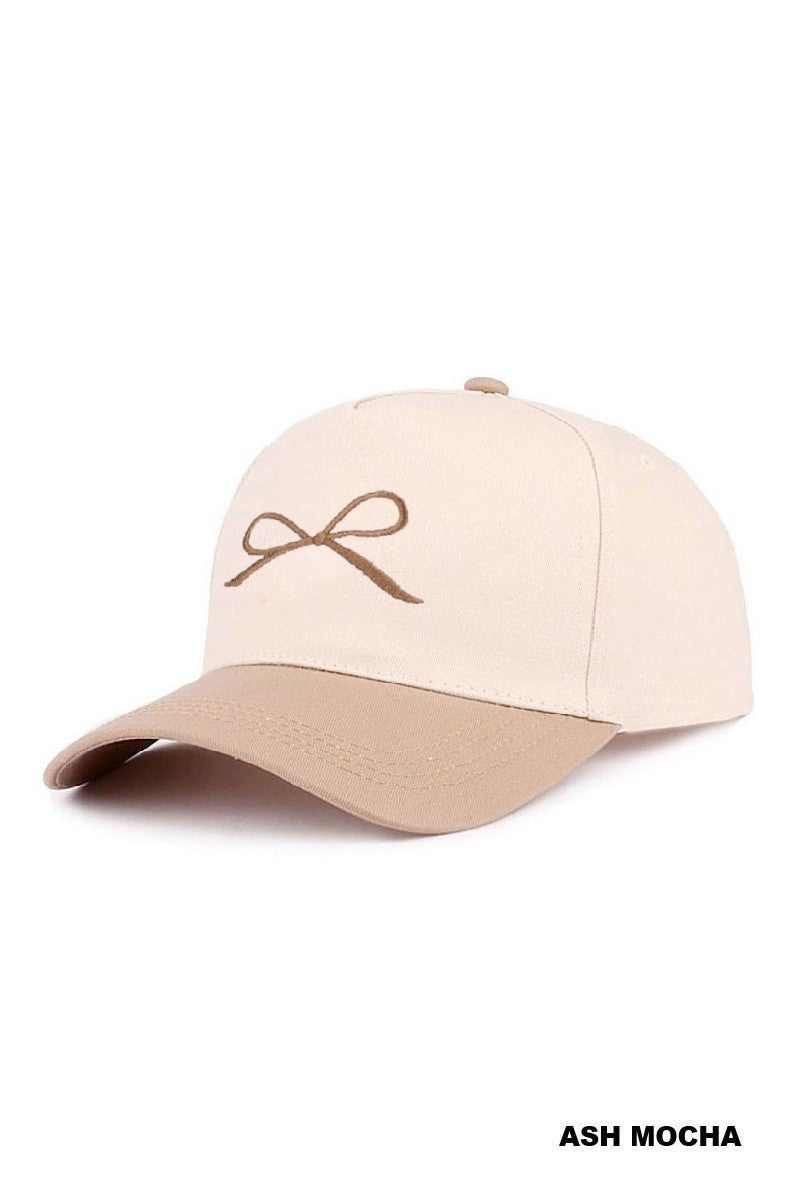 COQUETTE Bow Two tone Canvas Cotton Cap