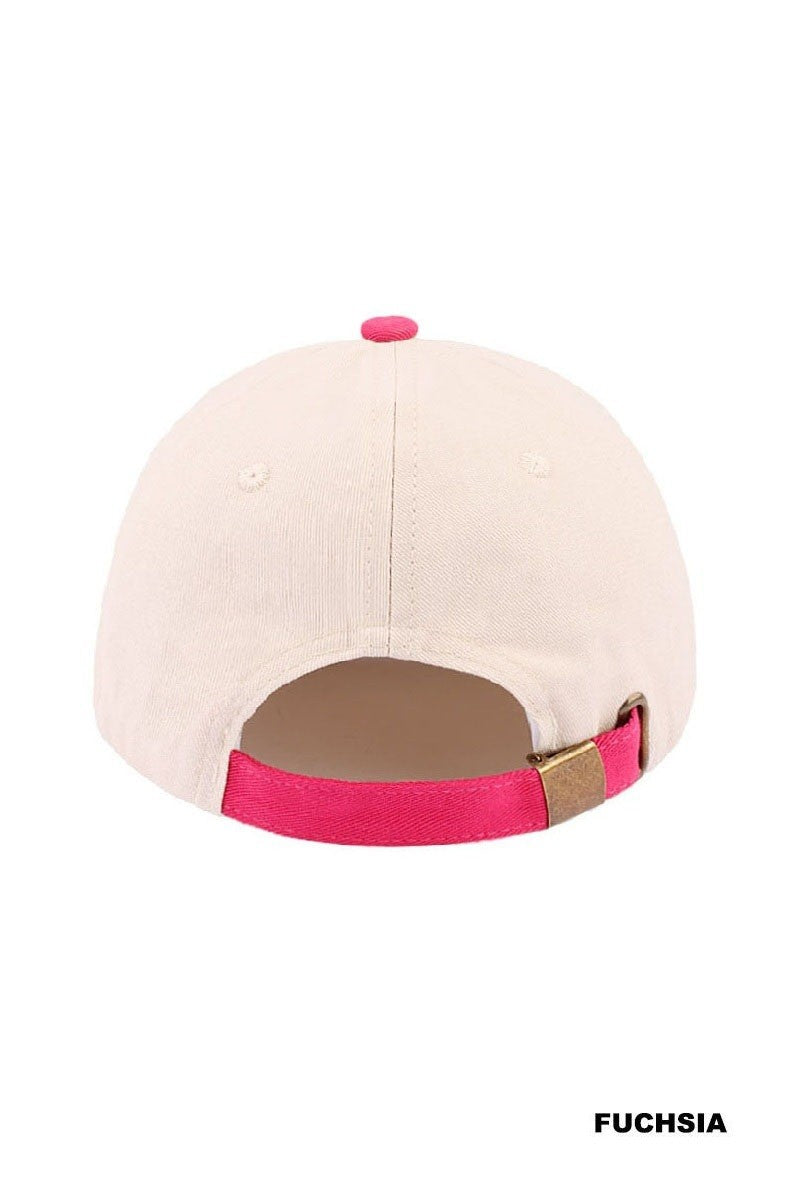 COQUETTE Bow Two tone Canvas Cotton Cap