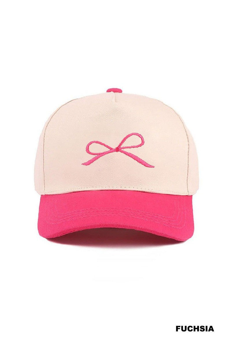 COQUETTE Bow Two tone Canvas Cotton Cap