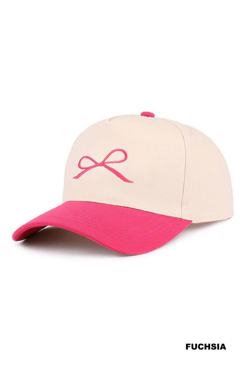 COQUETTE Bow Two tone Canvas Cotton Cap