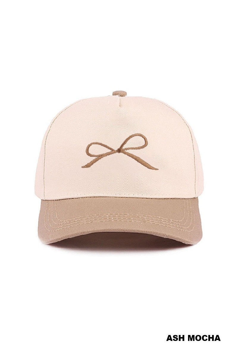 COQUETTE Bow Two tone Canvas Cotton Cap