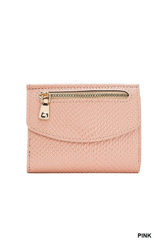 Crocodile Pattern Vegan Leather Trifold Wallet