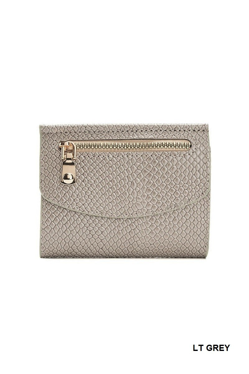 Crocodile Pattern Vegan Leather Trifold Wallet