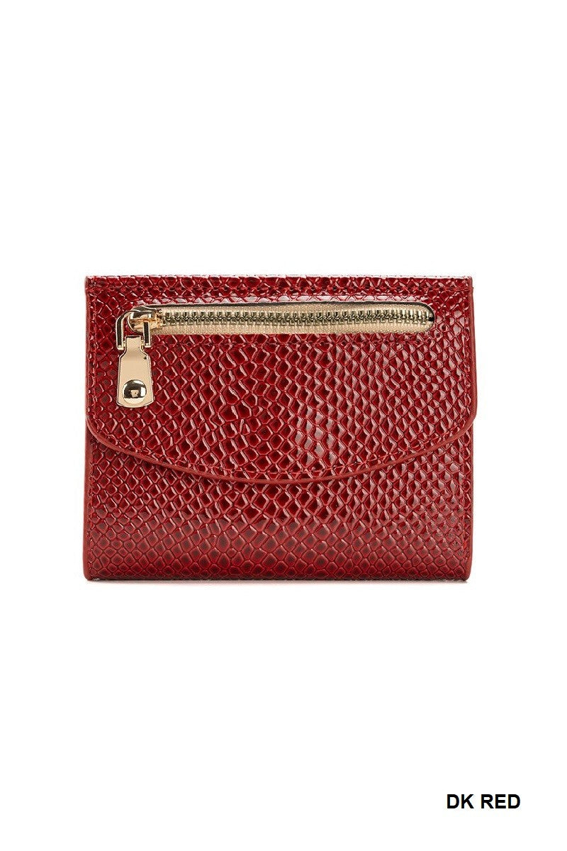 Crocodile Pattern Vegan Leather Trifold Wallet