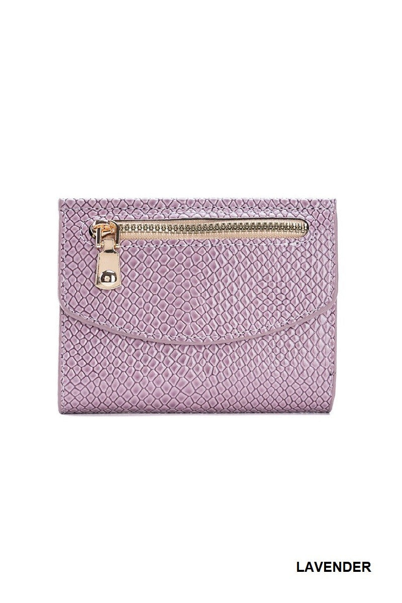 Crocodile Pattern Vegan Leather Trifold Wallet