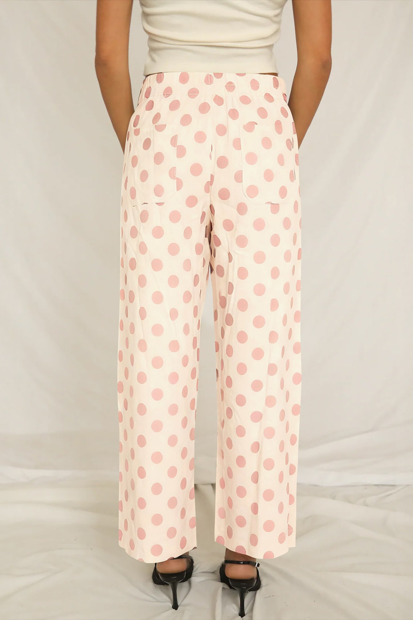 Casual Polka Dot Wide Leg Pants