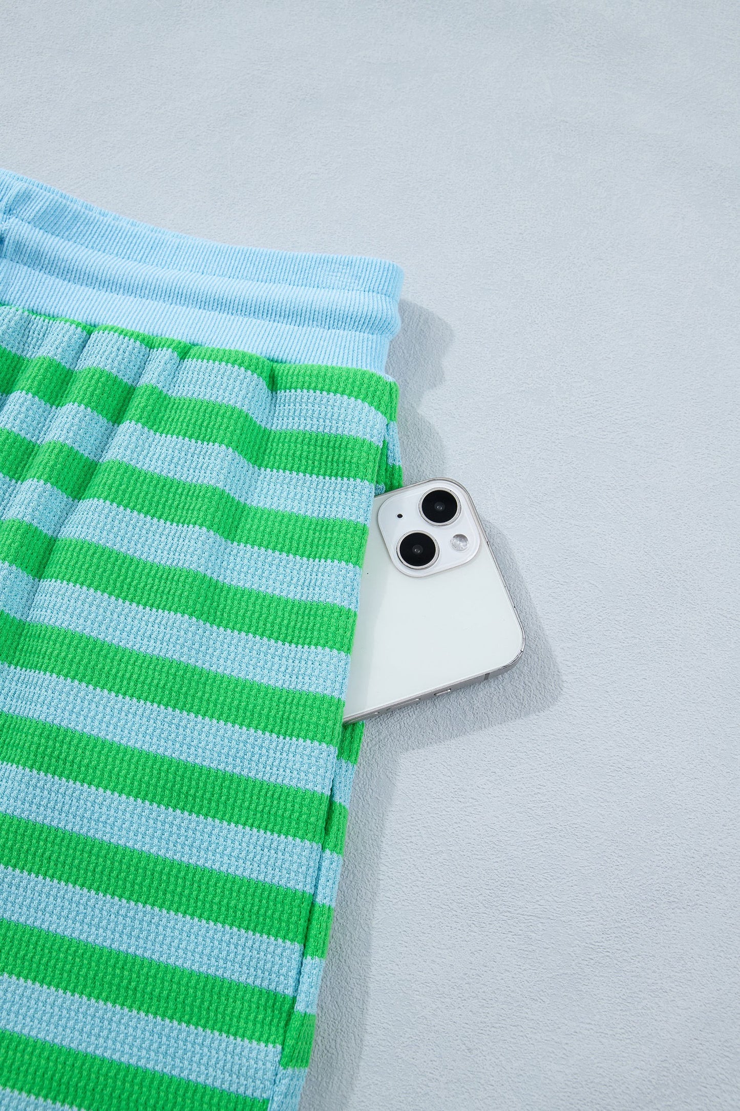 Stripe Puff T Shirt Matching Shorts Set