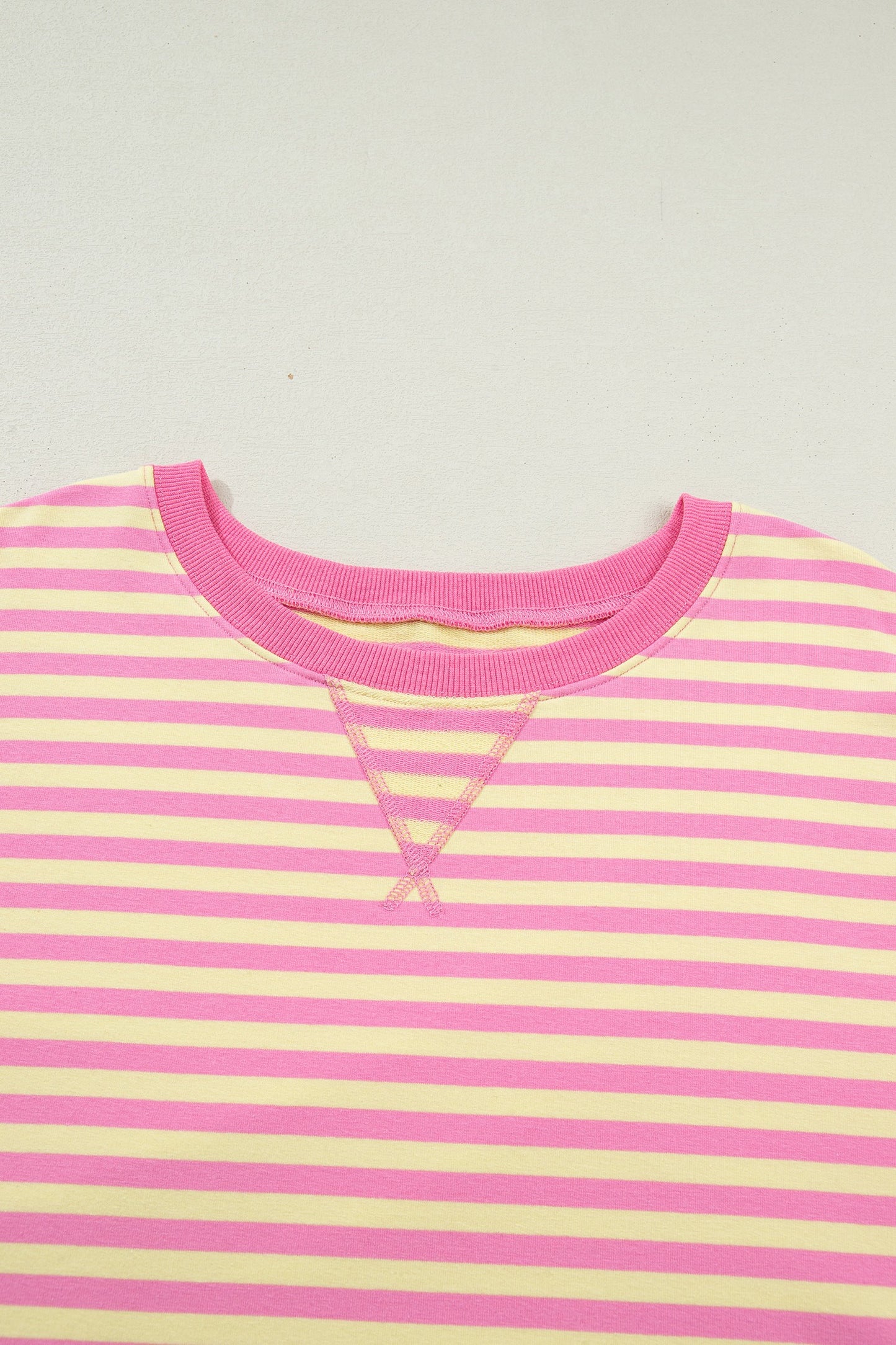Stripe Drawstring Elastic Waist Plus Size Set