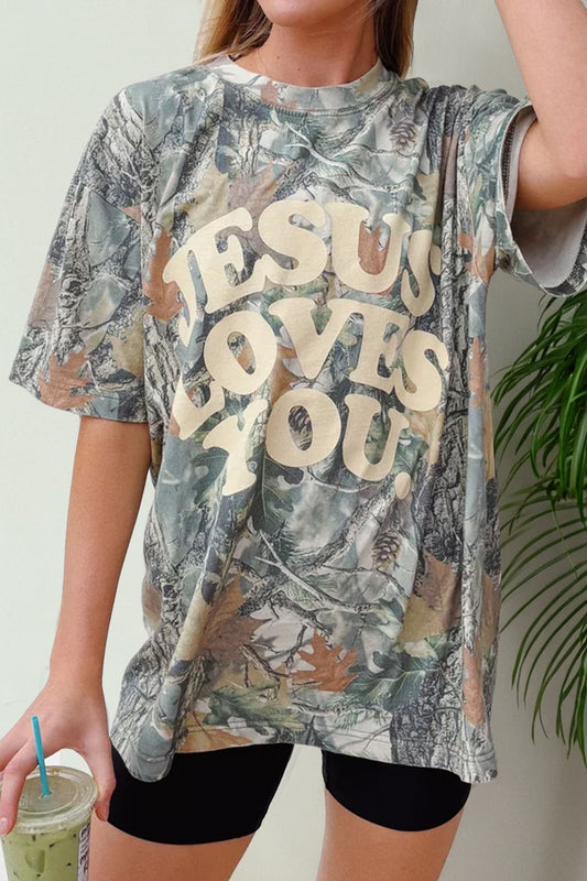 Love Like Jesus Camo Graphic Tee