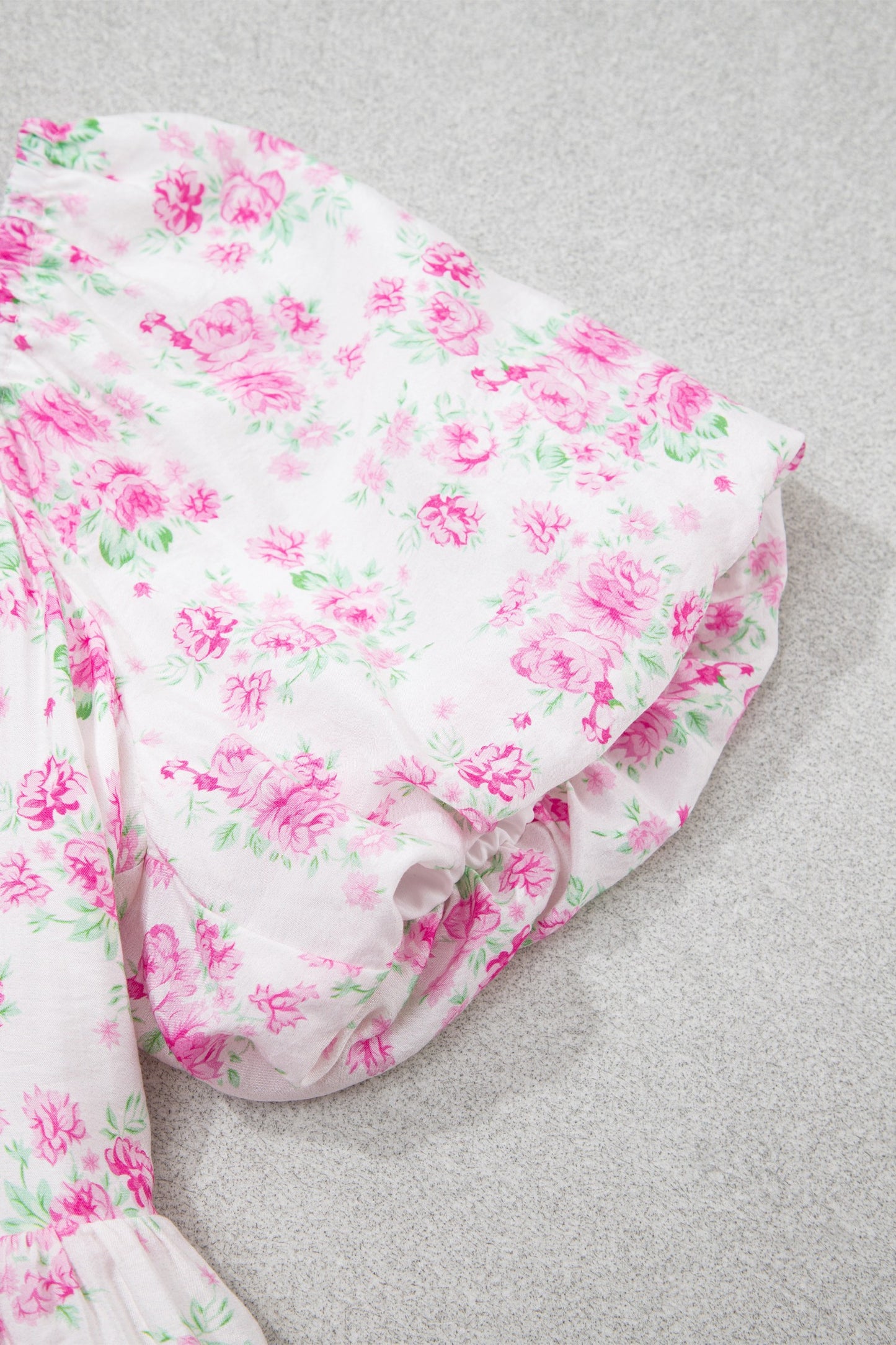Floral Print Square Neck Ribbon Knot Back Cute Mini Dress