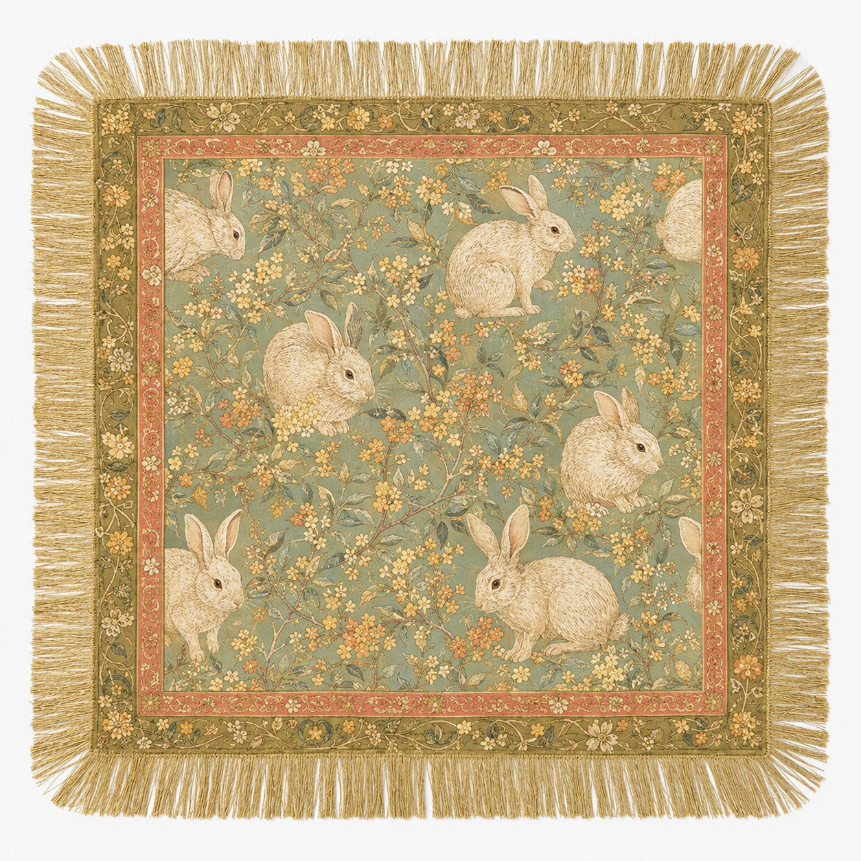 Western Botanical Fringed Scarf