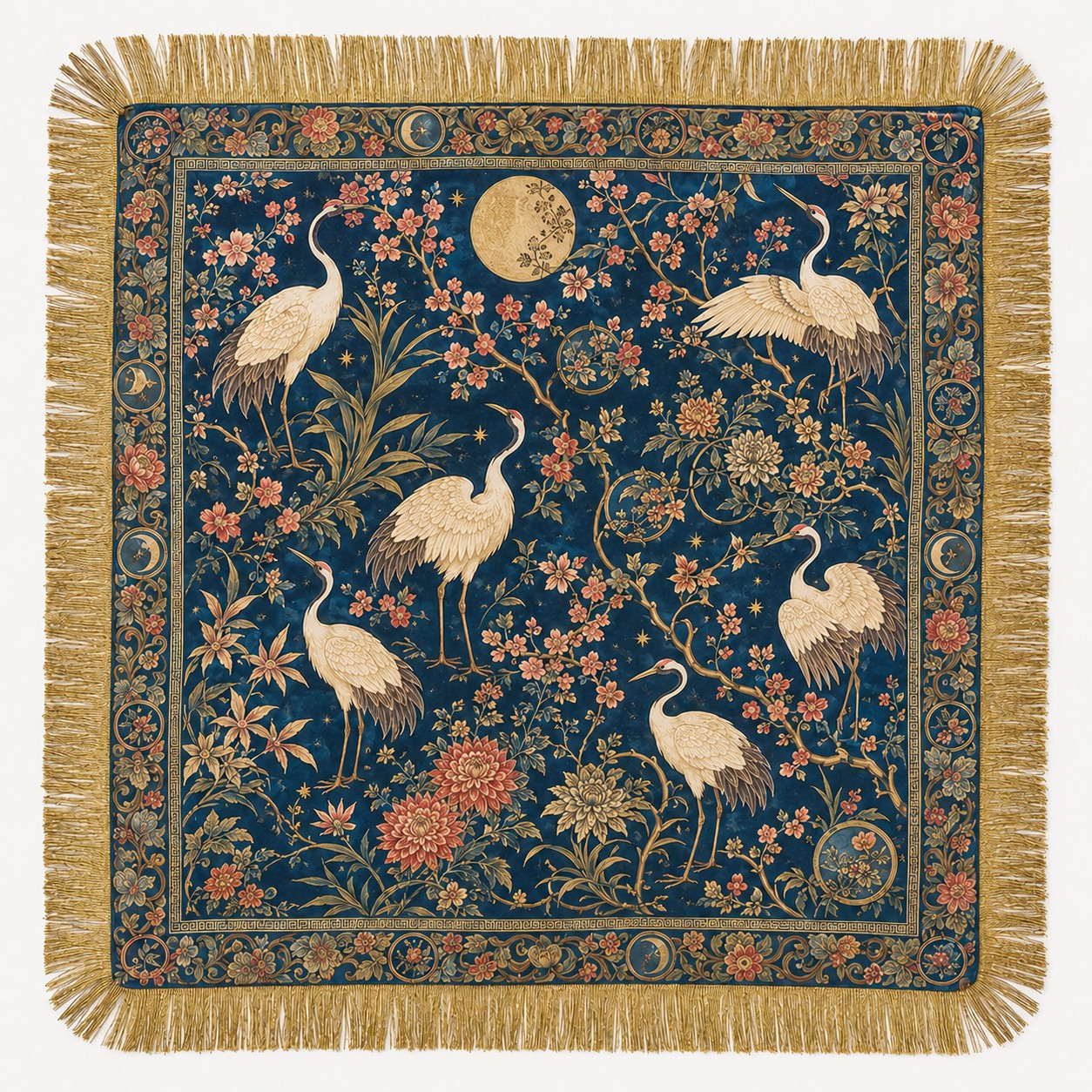 Western Botanical Fringed Scarf