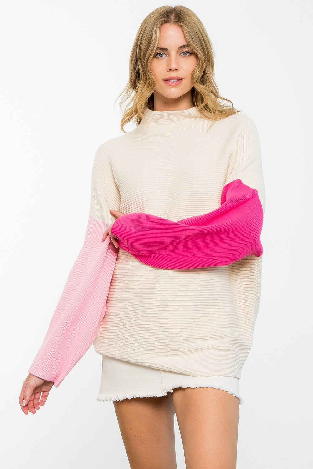 Colorblock Sleeve Sweater