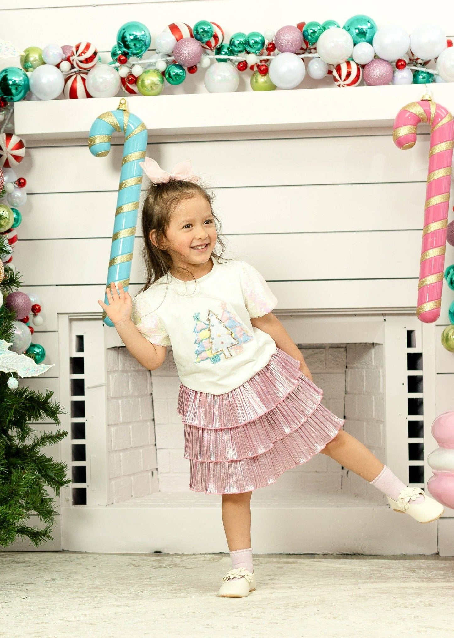 Girls' Festive Forest on Princess Top