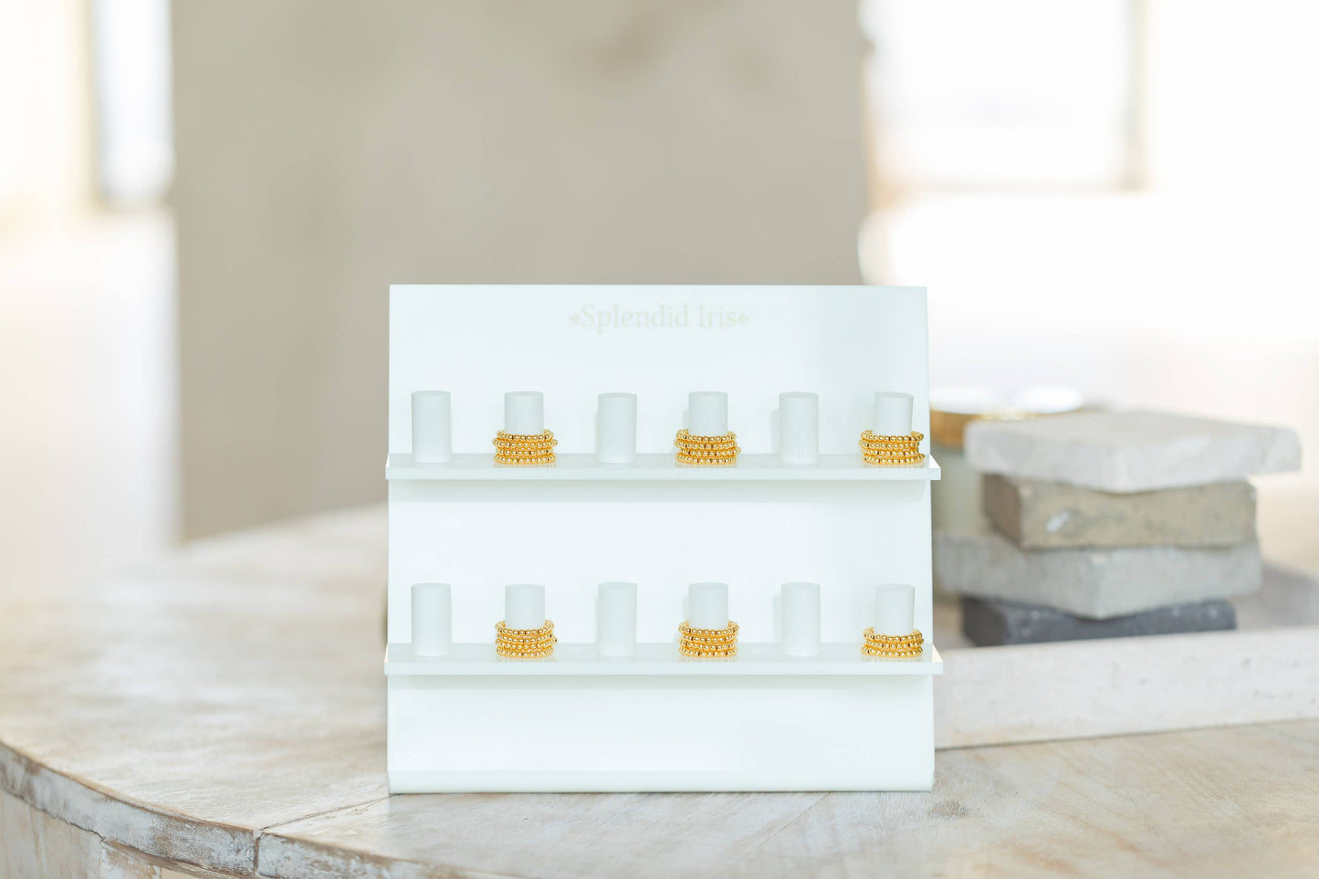 Splendid Iris - Beaded Stretch Rings