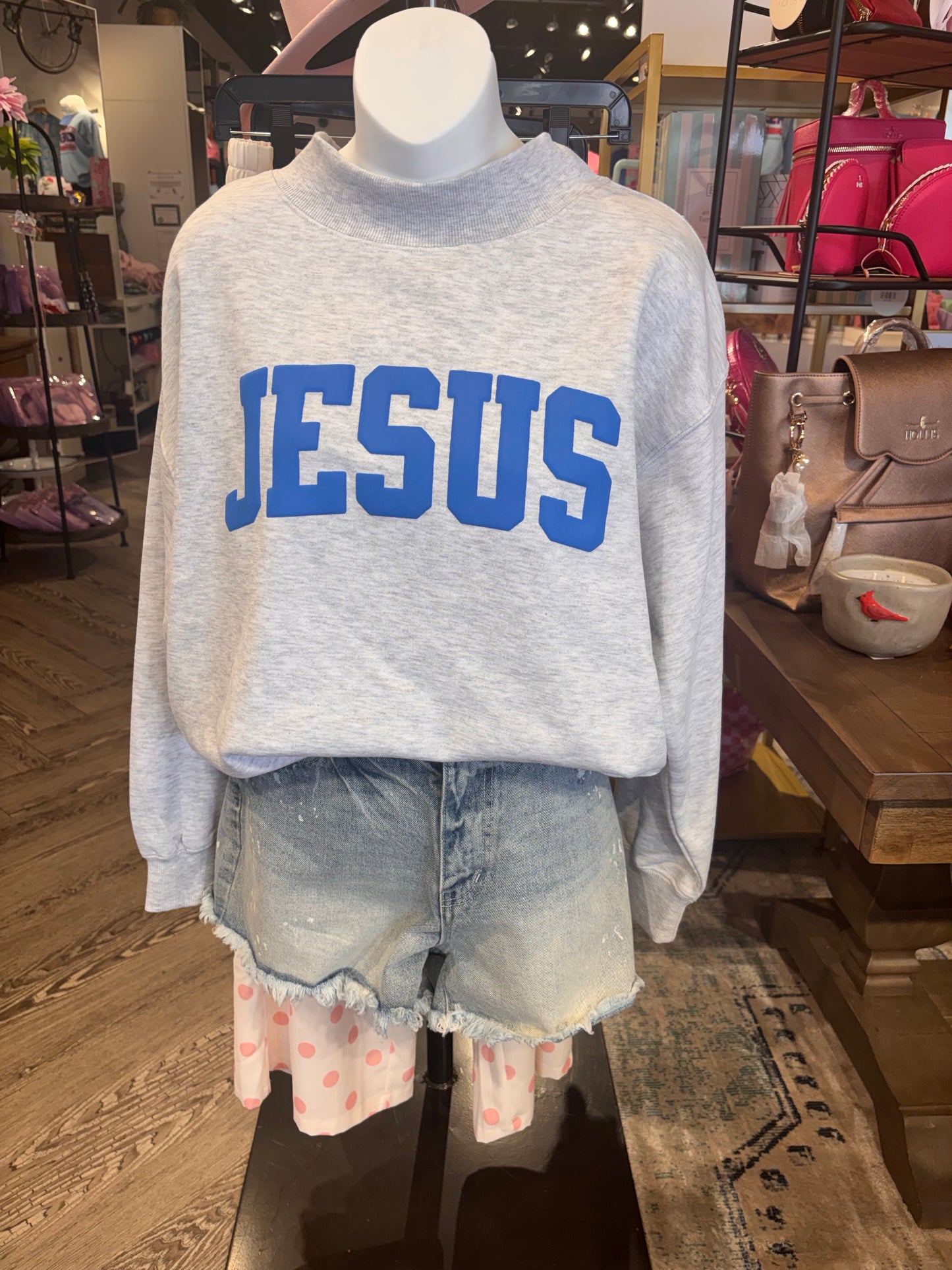 Crawford Hill- JESUS Mockneck Sweatshirt