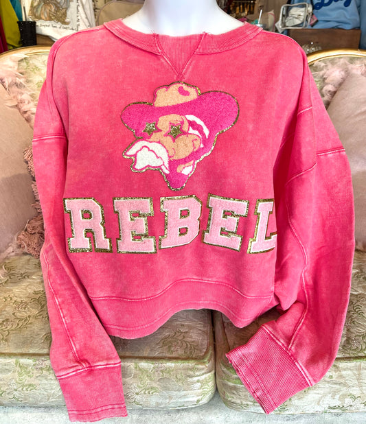 Rebel Cropped Sweatshirt -Zenana