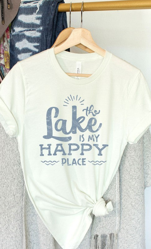 Vintage The Lake is My Happy Place Graphic Tee