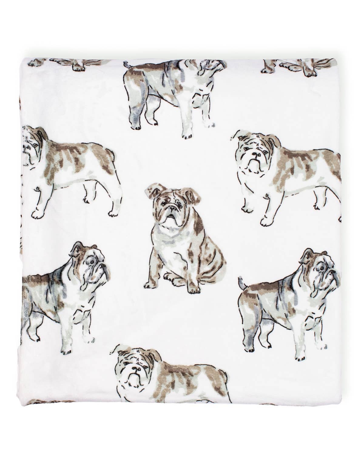 Forever Bulldog Throw   White/Multi   50x60