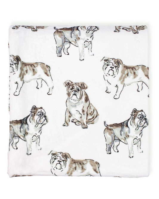 Forever Bulldog Throw White/Multi 50x60