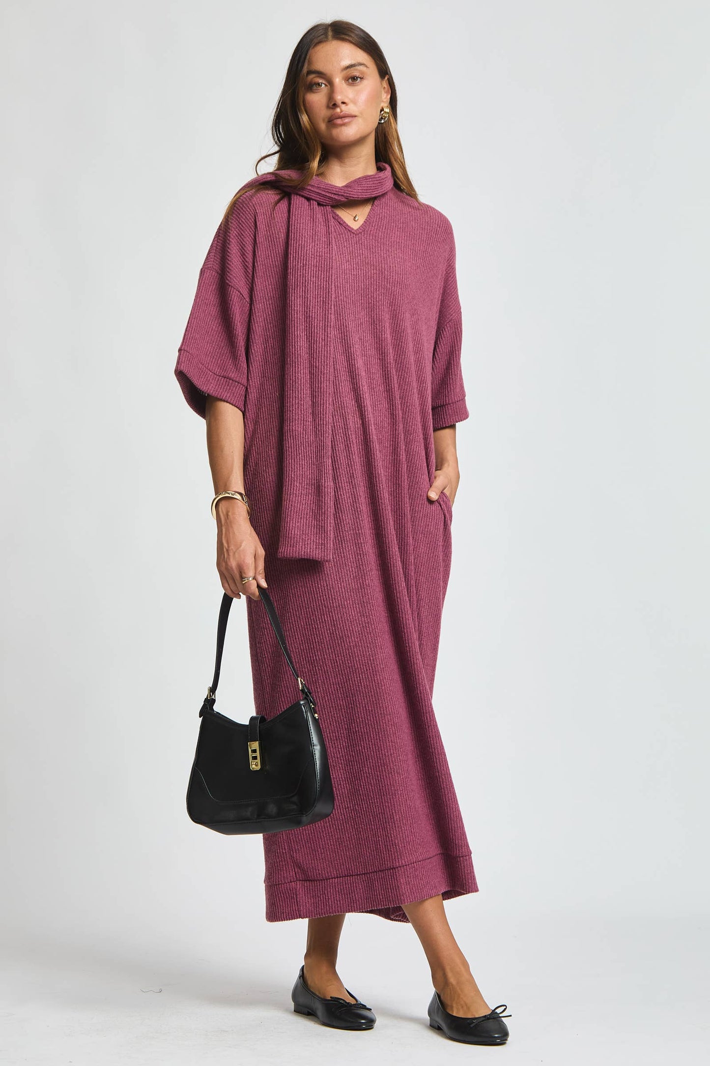 Dear Scarlett - Relaxed Fit Ribbed Maxi Dress