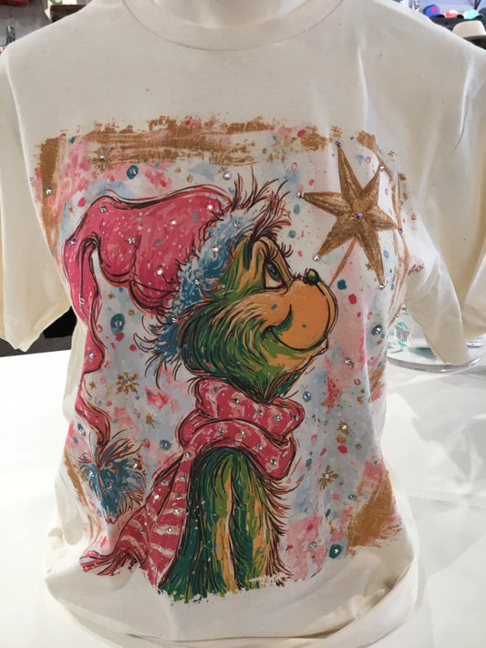 Preppy Twinkle Grinch Watercolor T Shirt