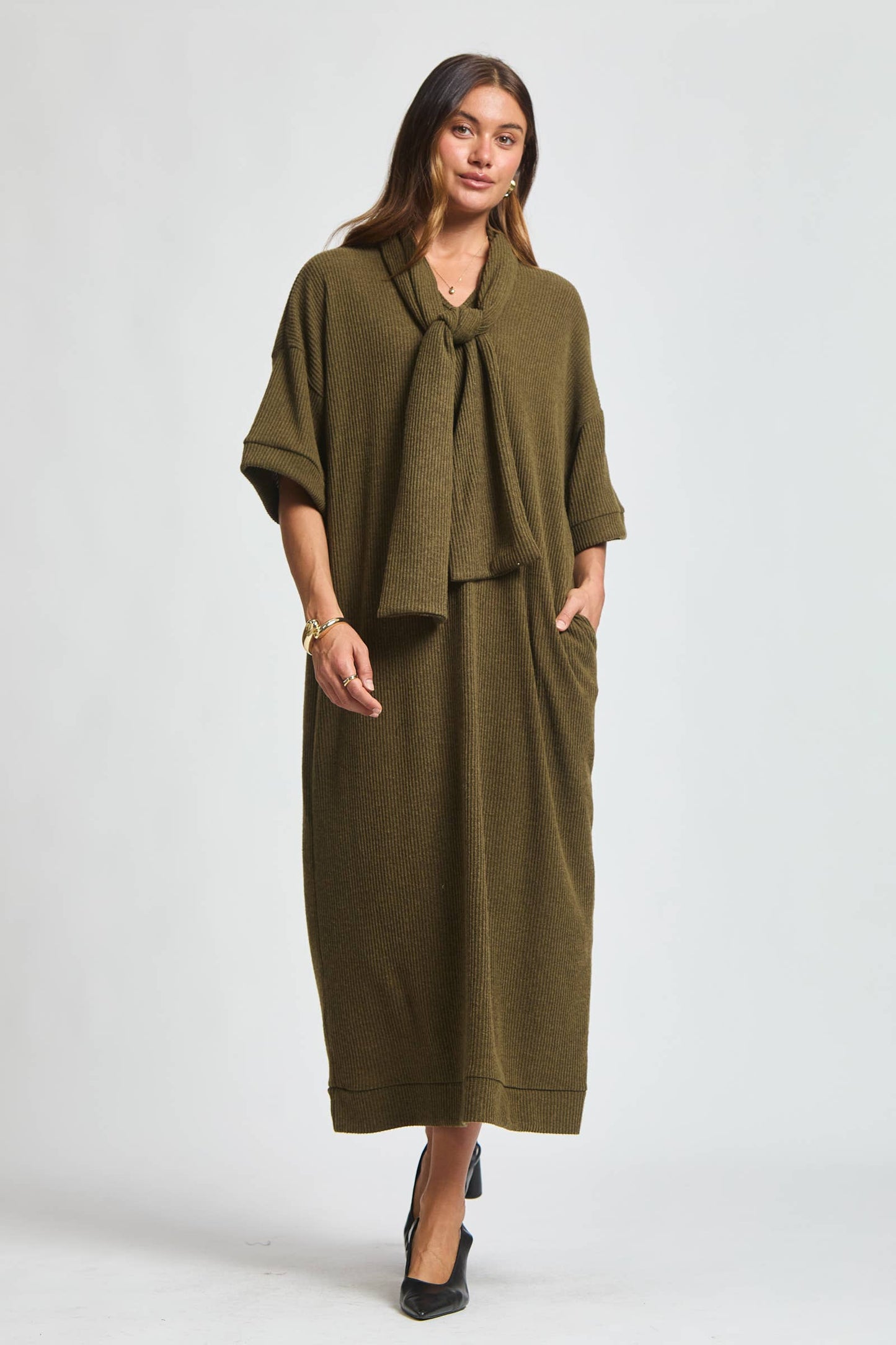 Dear Scarlett - Relaxed Fit Ribbed Maxi Dress
