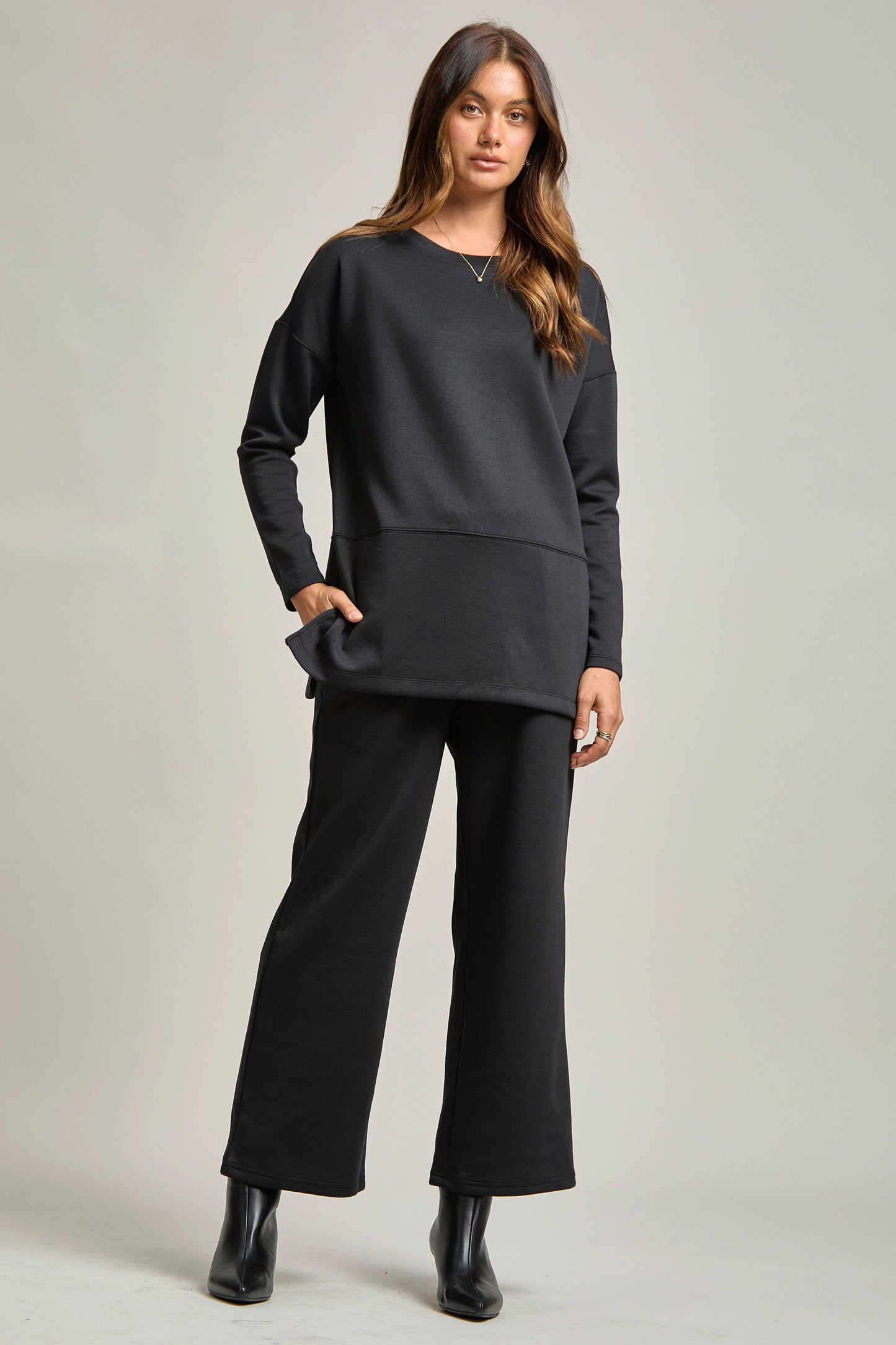 Dear Scarlett - Tunic Top + Straight Pants Travel Modal Set