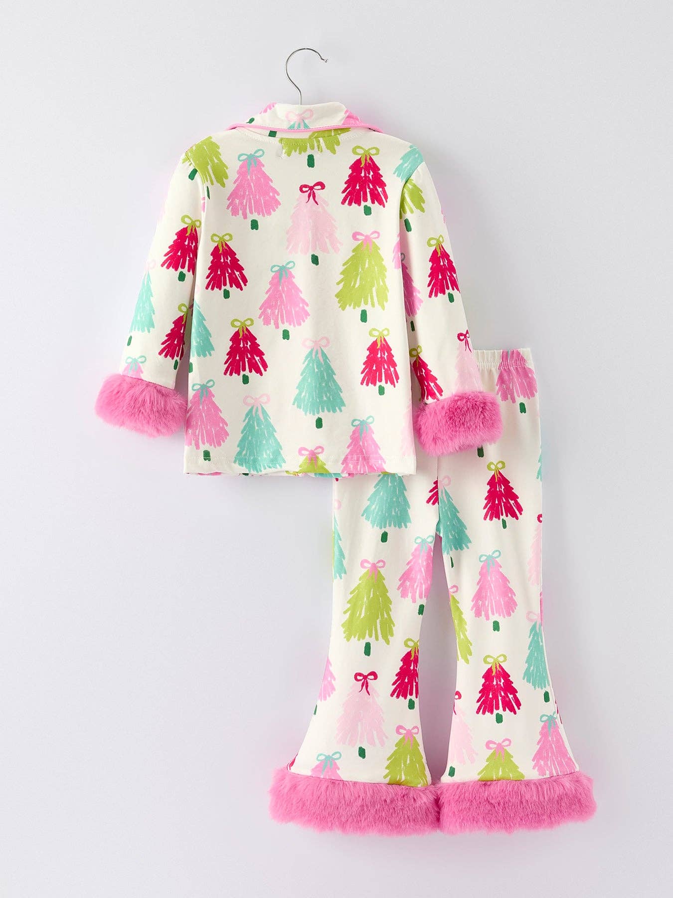 CHB-Festive Christmas Tree Pajamas with Luxurious Furry Trim