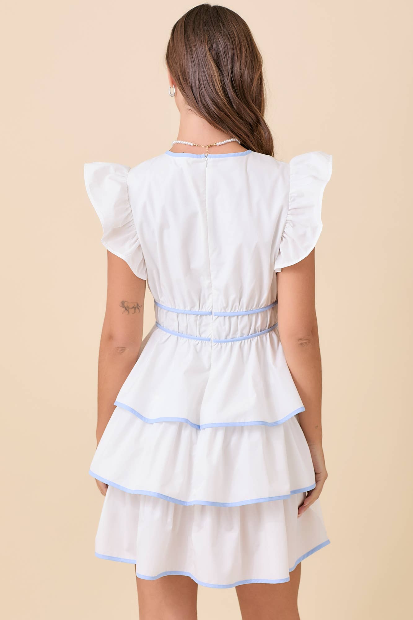 Terrifically Trendy White Tier Summer Mini Dress