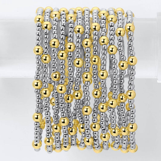 3441- Two-Tone Stretch Bracelet 3mm/5mm silver-gold