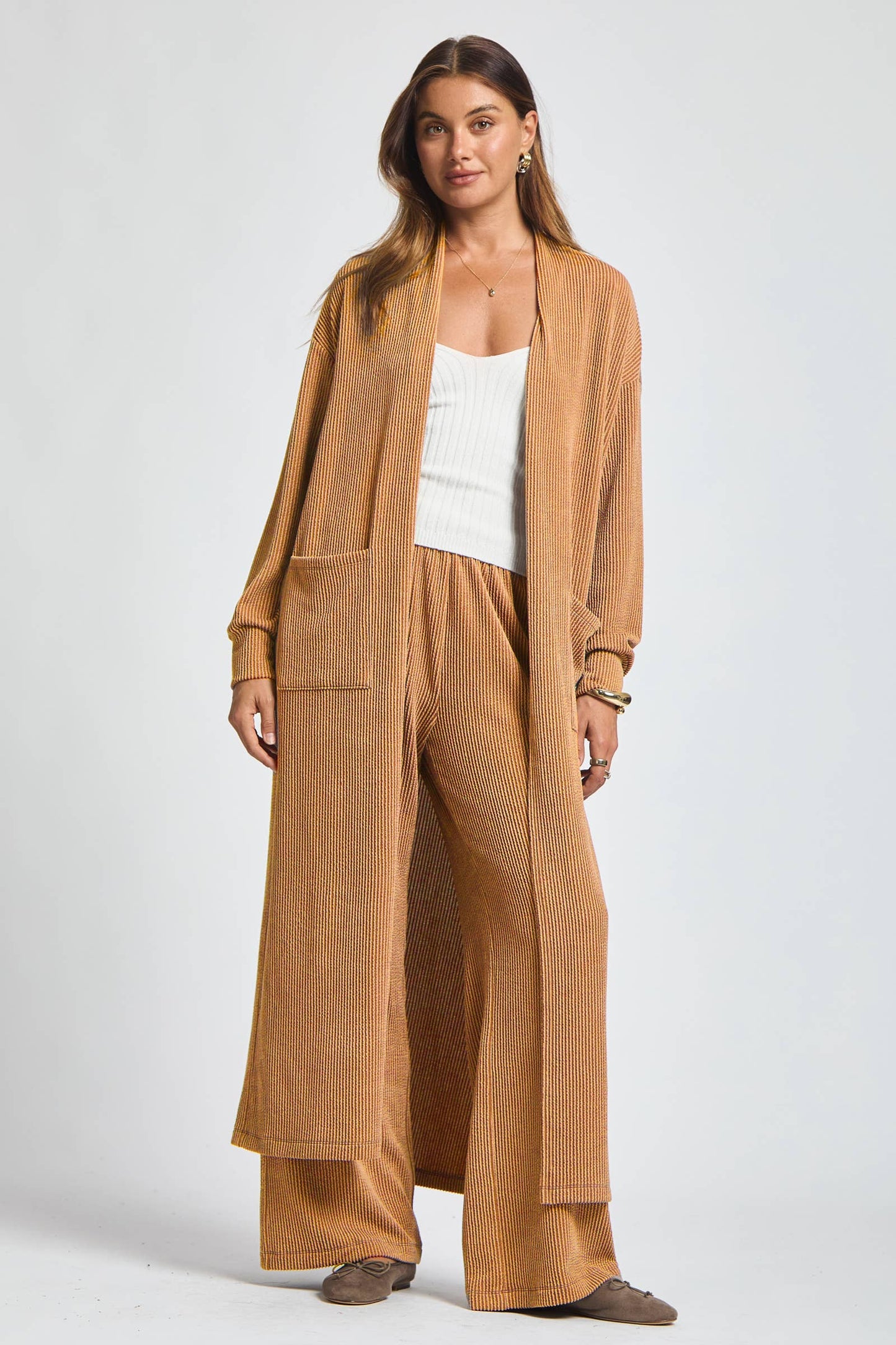 Dear Scarlett - Longline Cardigan + Relaxed Pants 2 Piece
