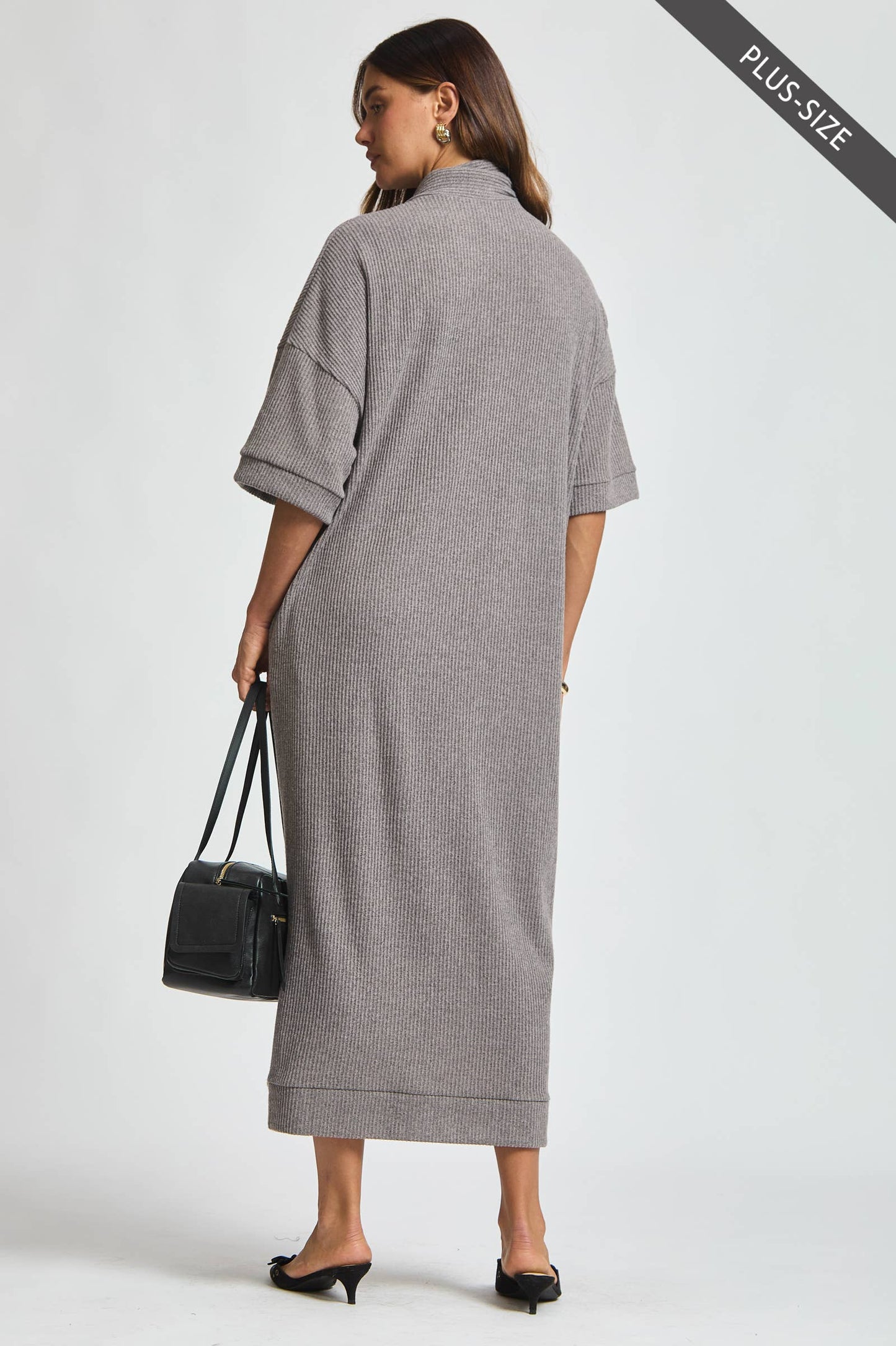 Dear Scarlett - PLUS SIZE Relaxed Fit Ribbed Maxi Dress