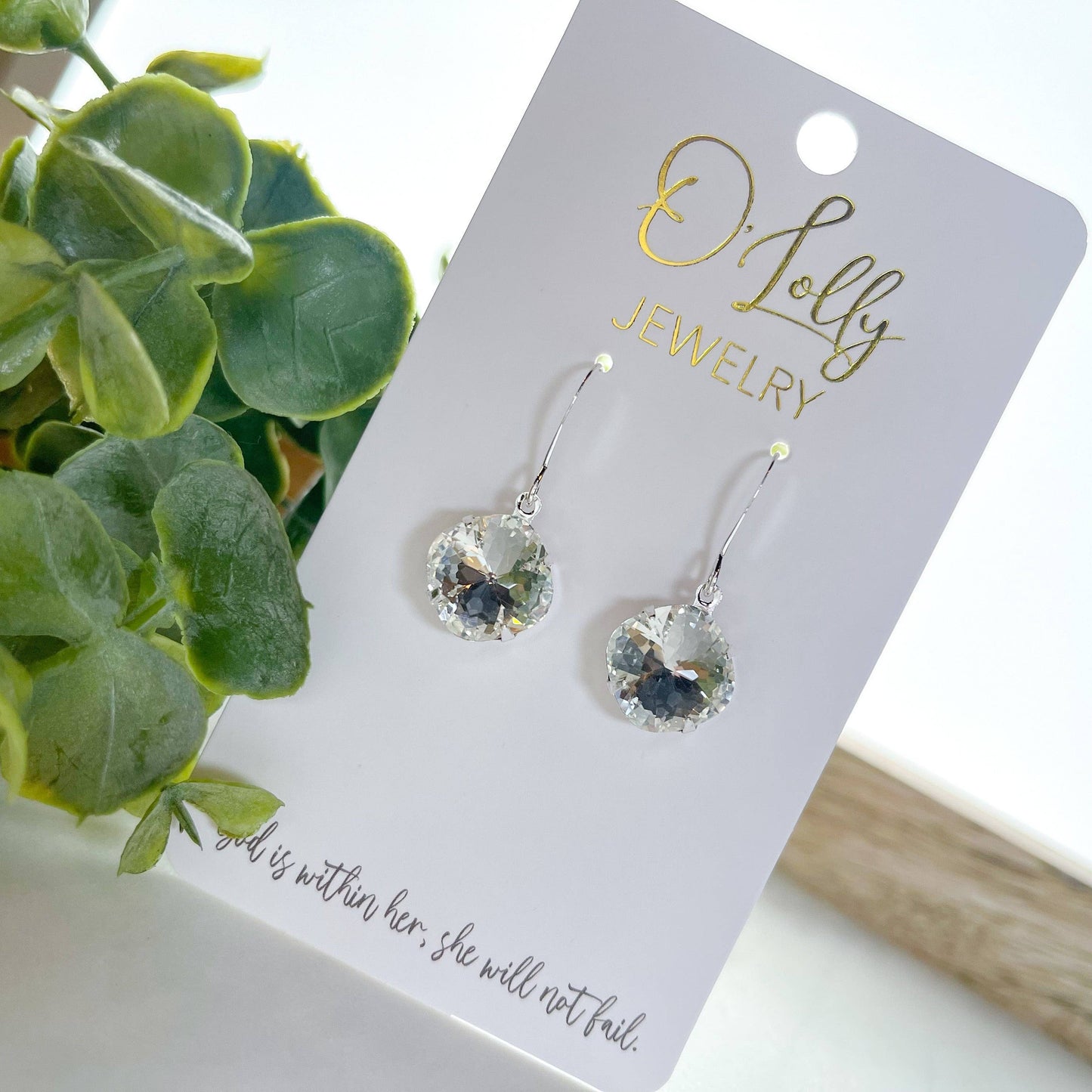 O’Lolly Jewelry - O'Lolly "Remi" Earrings - Silver Clear Stone Dangle