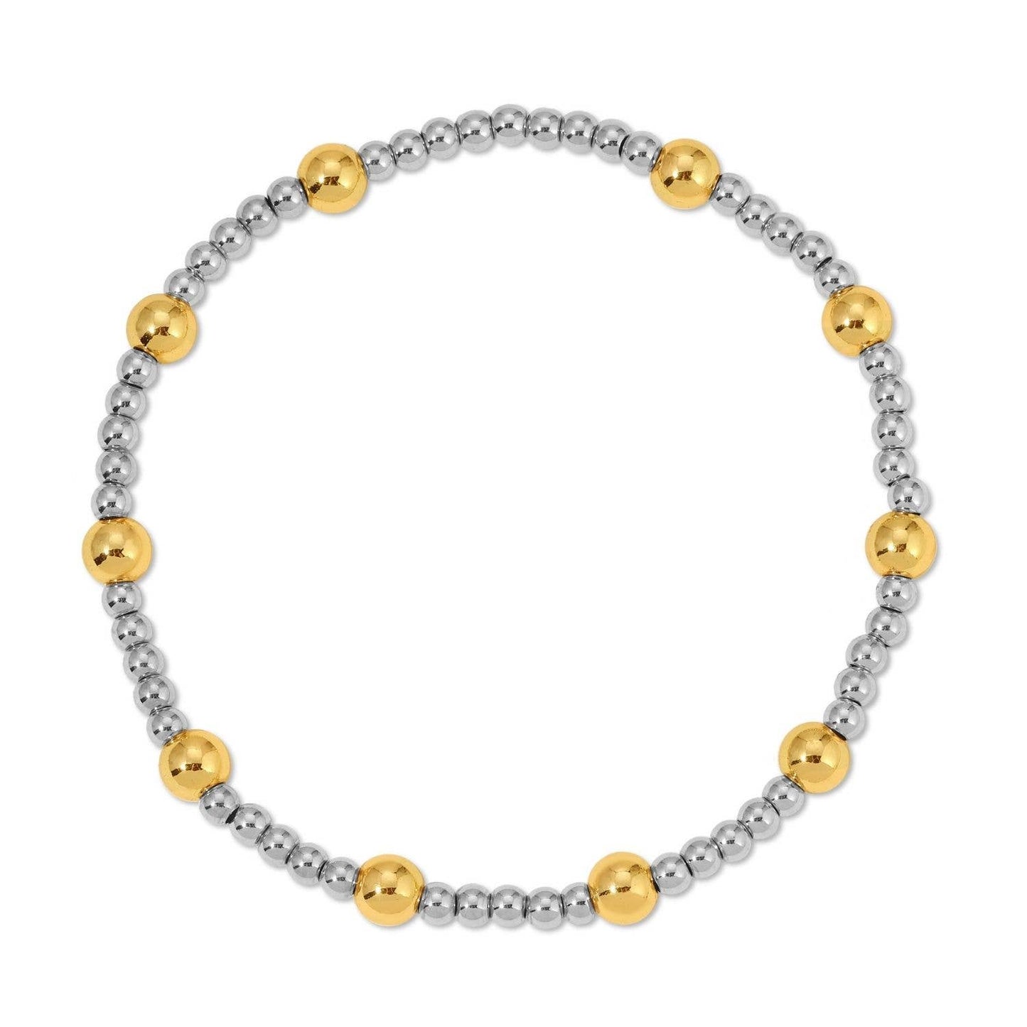 3441- Two-Tone Stretch Bracelet 3mm/5mm silver-gold