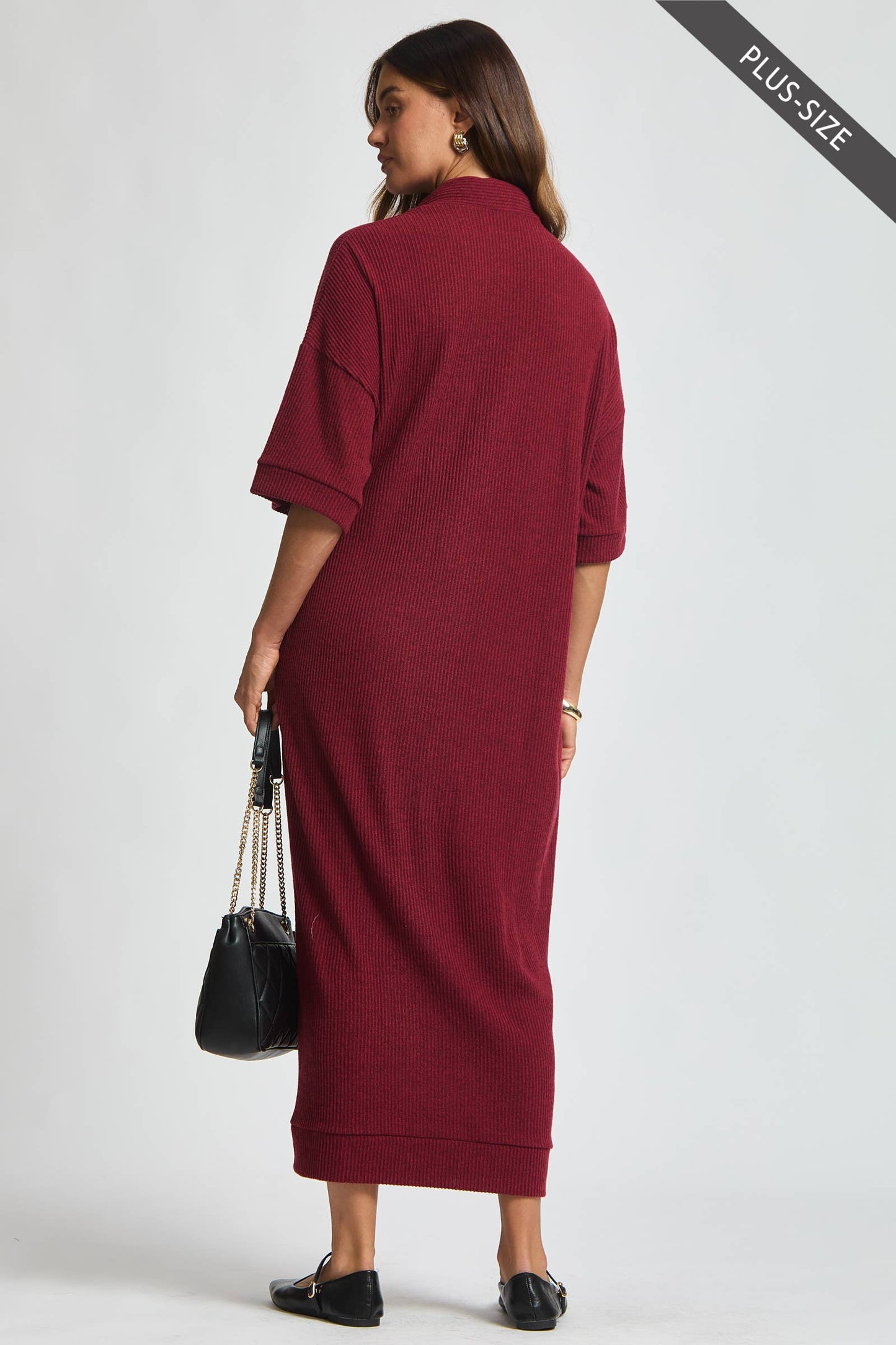 Dear Scarlett - PLUS SIZE Relaxed Fit Ribbed Maxi Dress