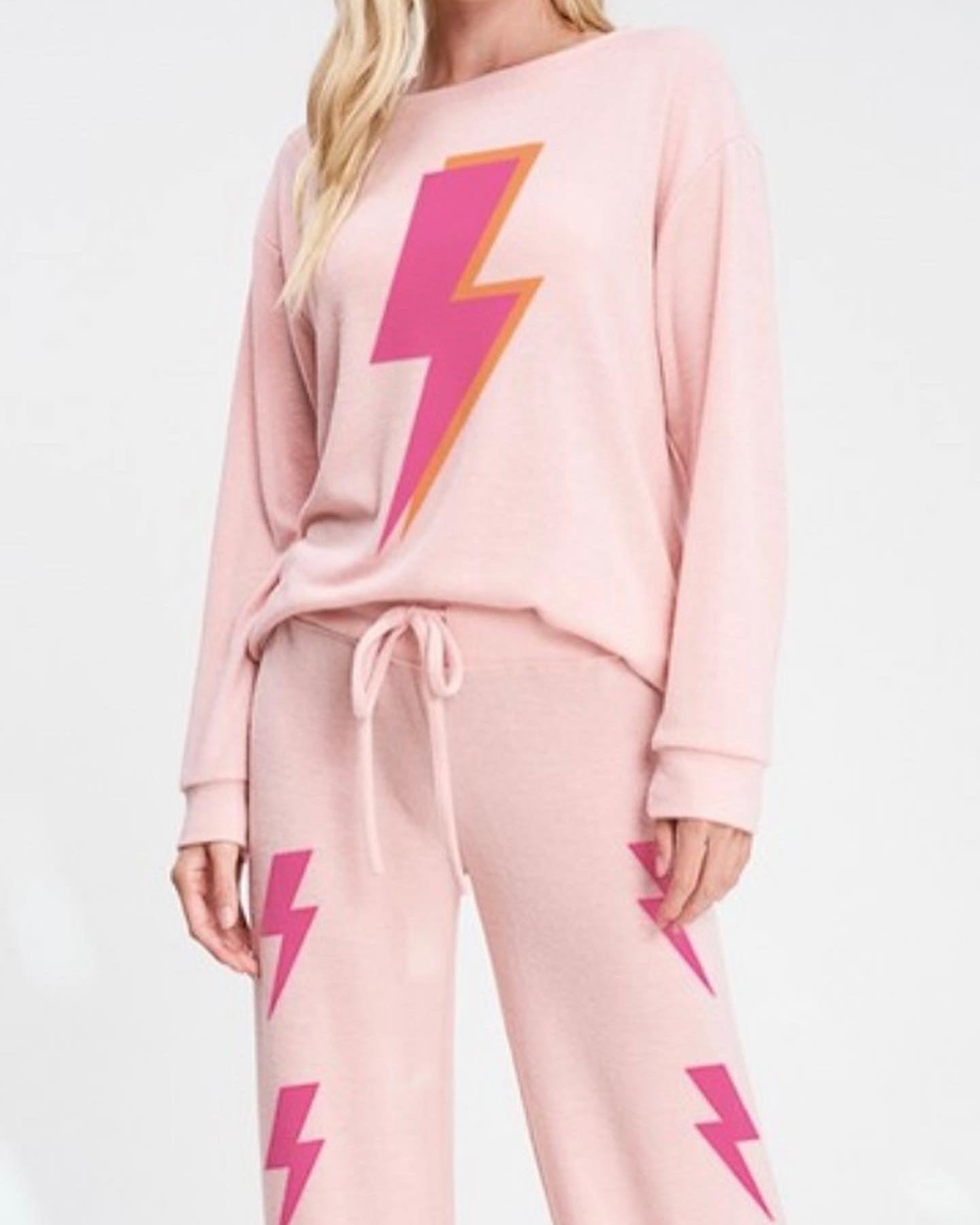 Pink Lightning Bolt Lounge Set