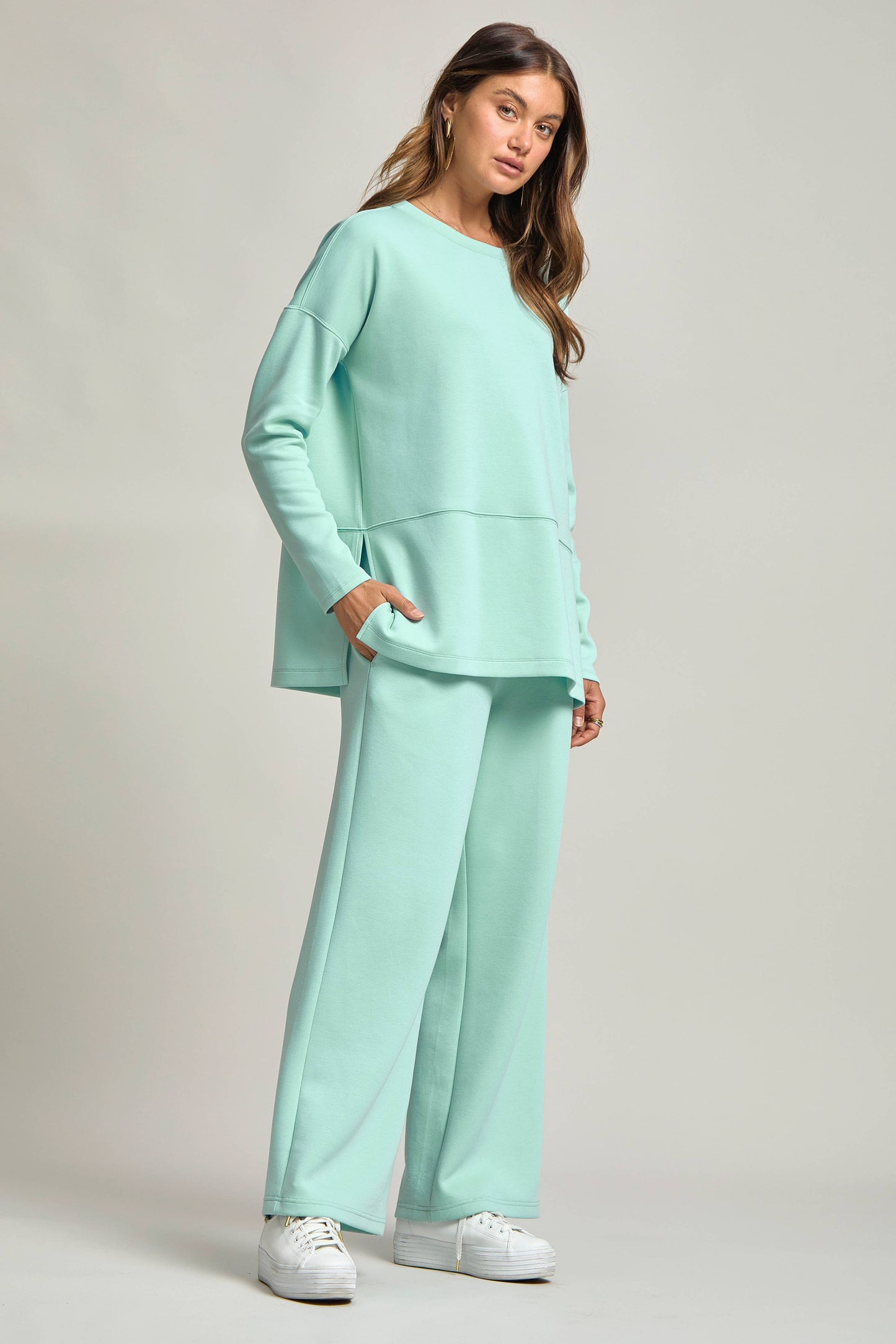 Dear Scarlett - Tunic Top + Straight Pants Travel Modal Set