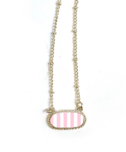 CrawfordHill-Pink Striped Necklace