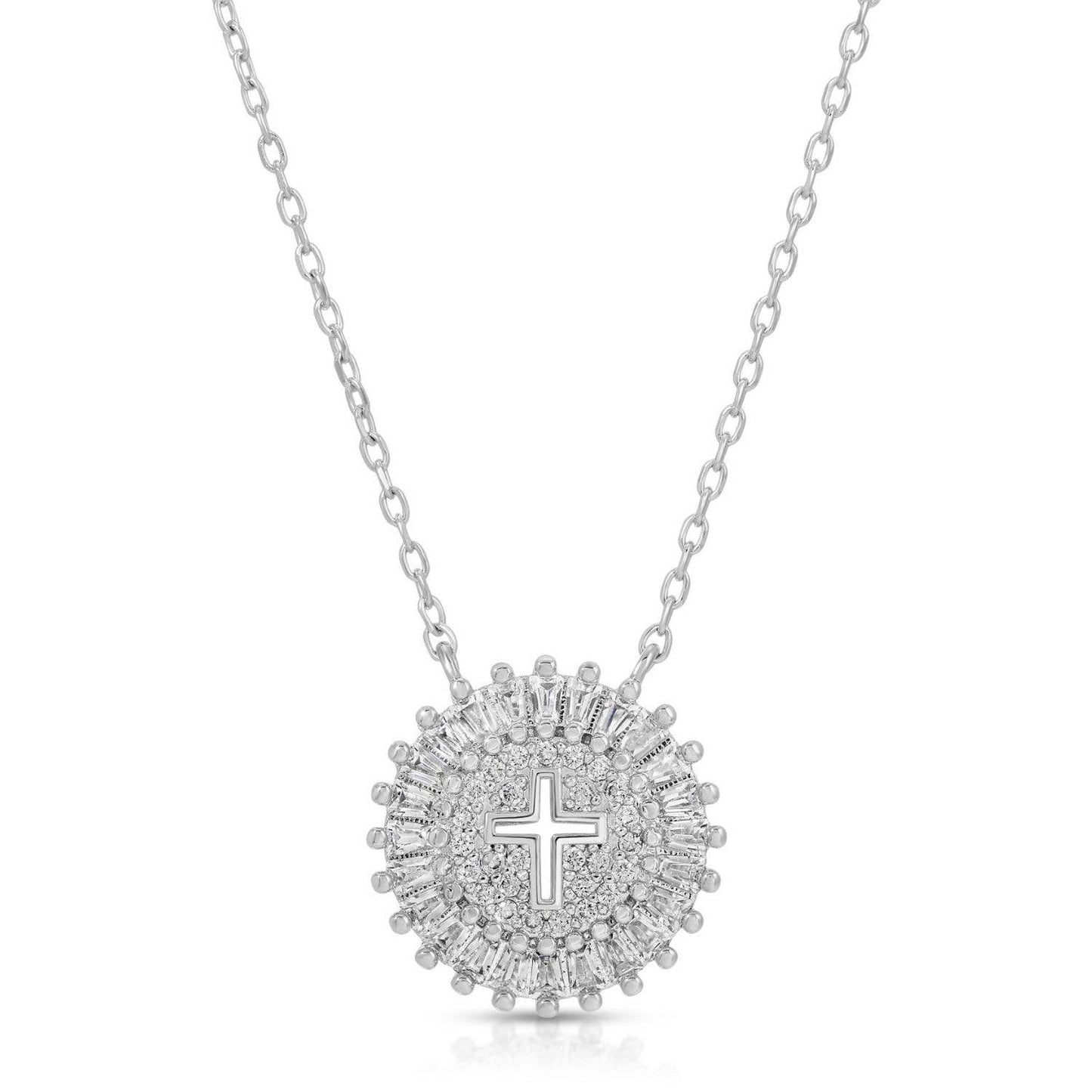Splendid Iris - Shimmering Cross Necklace