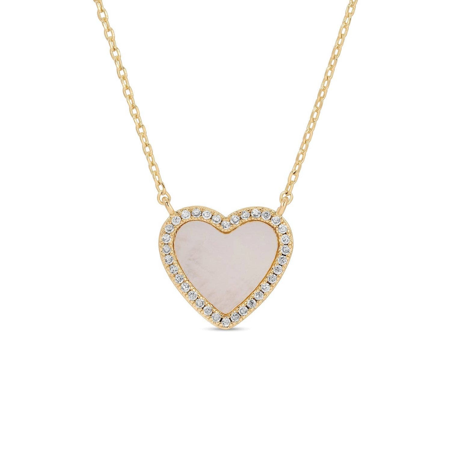Splendid Iris - My Heart Is Yours, Shell Pave Heart Necklace