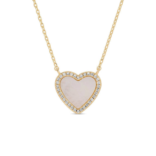 Splendid Iris - My Heart Is Yours, Shell Pave Heart Necklace
