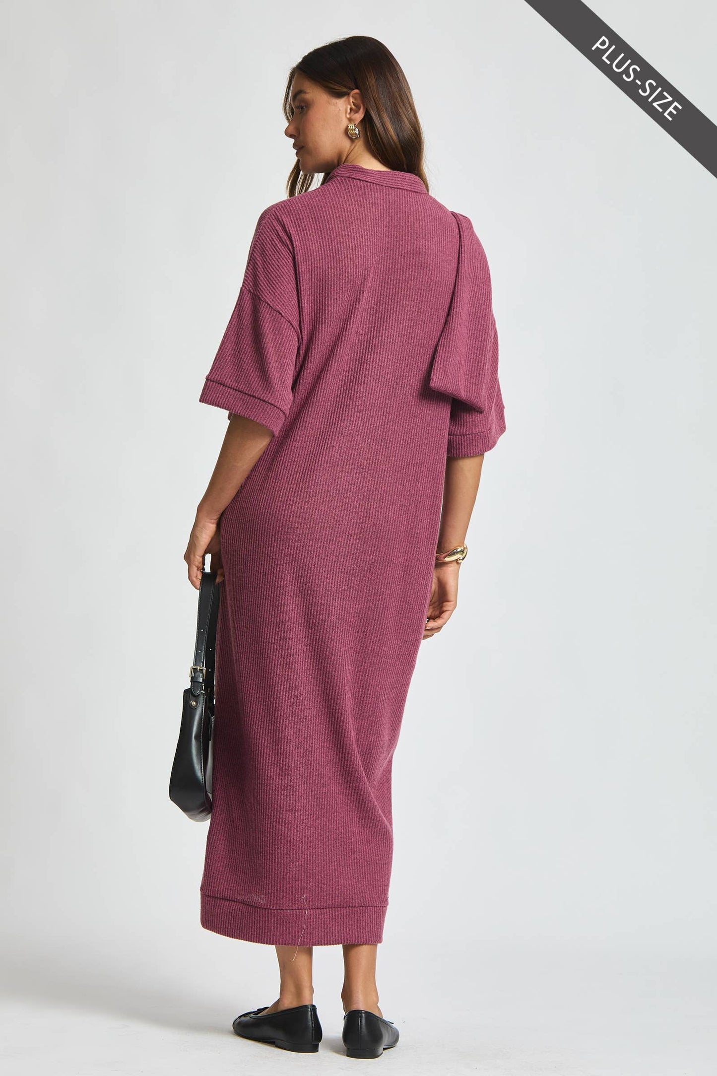 Dear Scarlett - PLUS SIZE Relaxed Fit Ribbed Maxi Dress