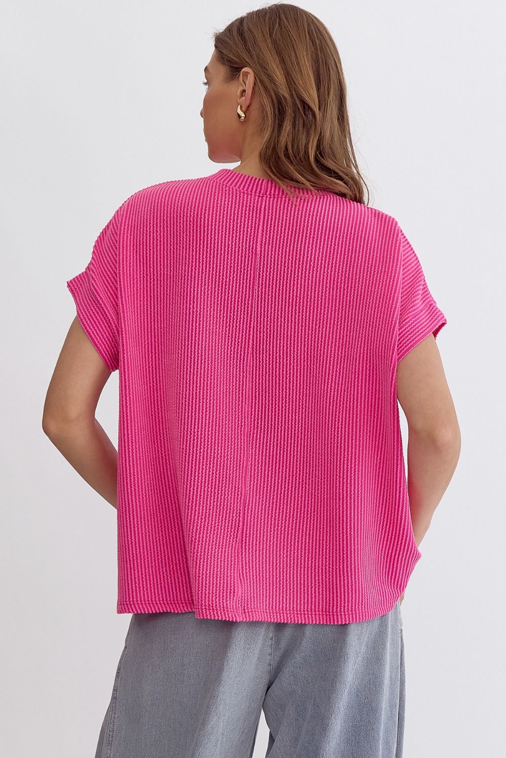 Ribbed Short Sleeve Top