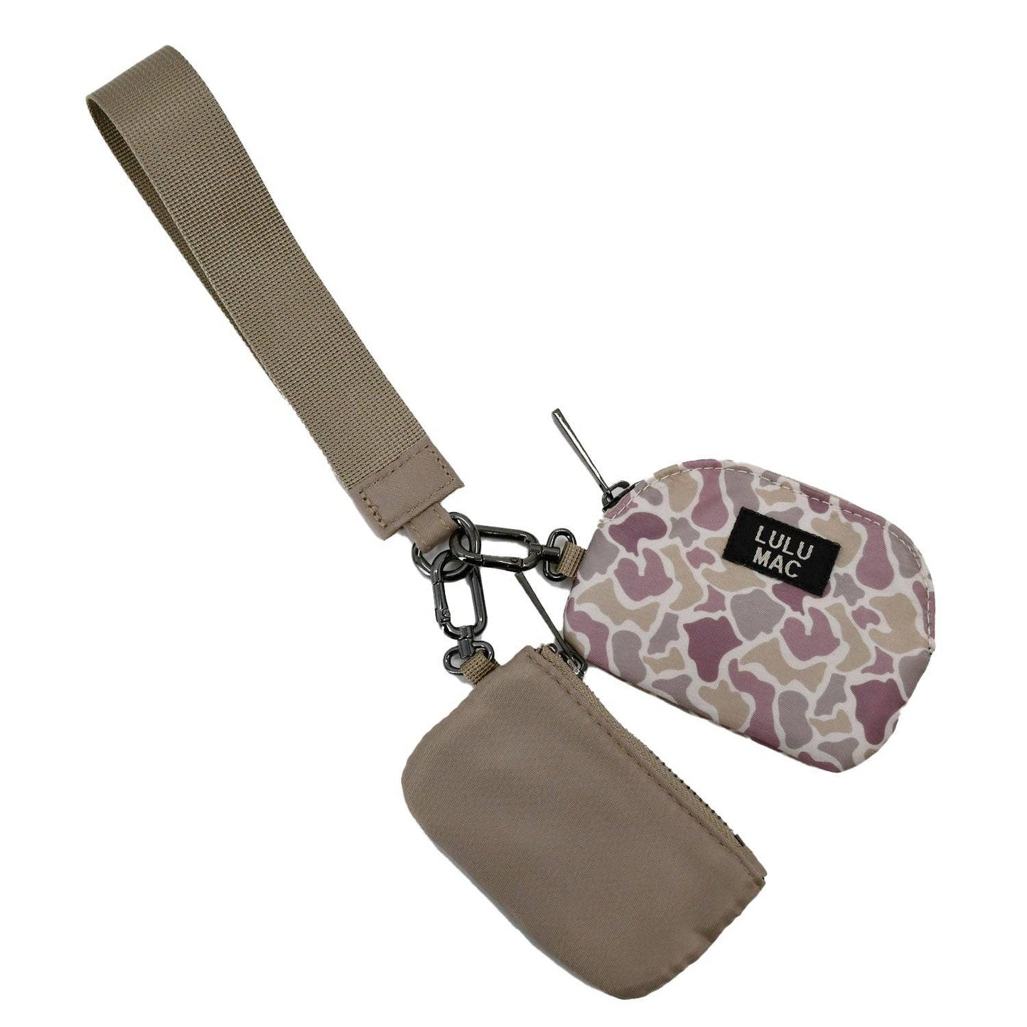 CrawfordHill-Camo/Beige Lulu Mac Double Pouch Wristlets