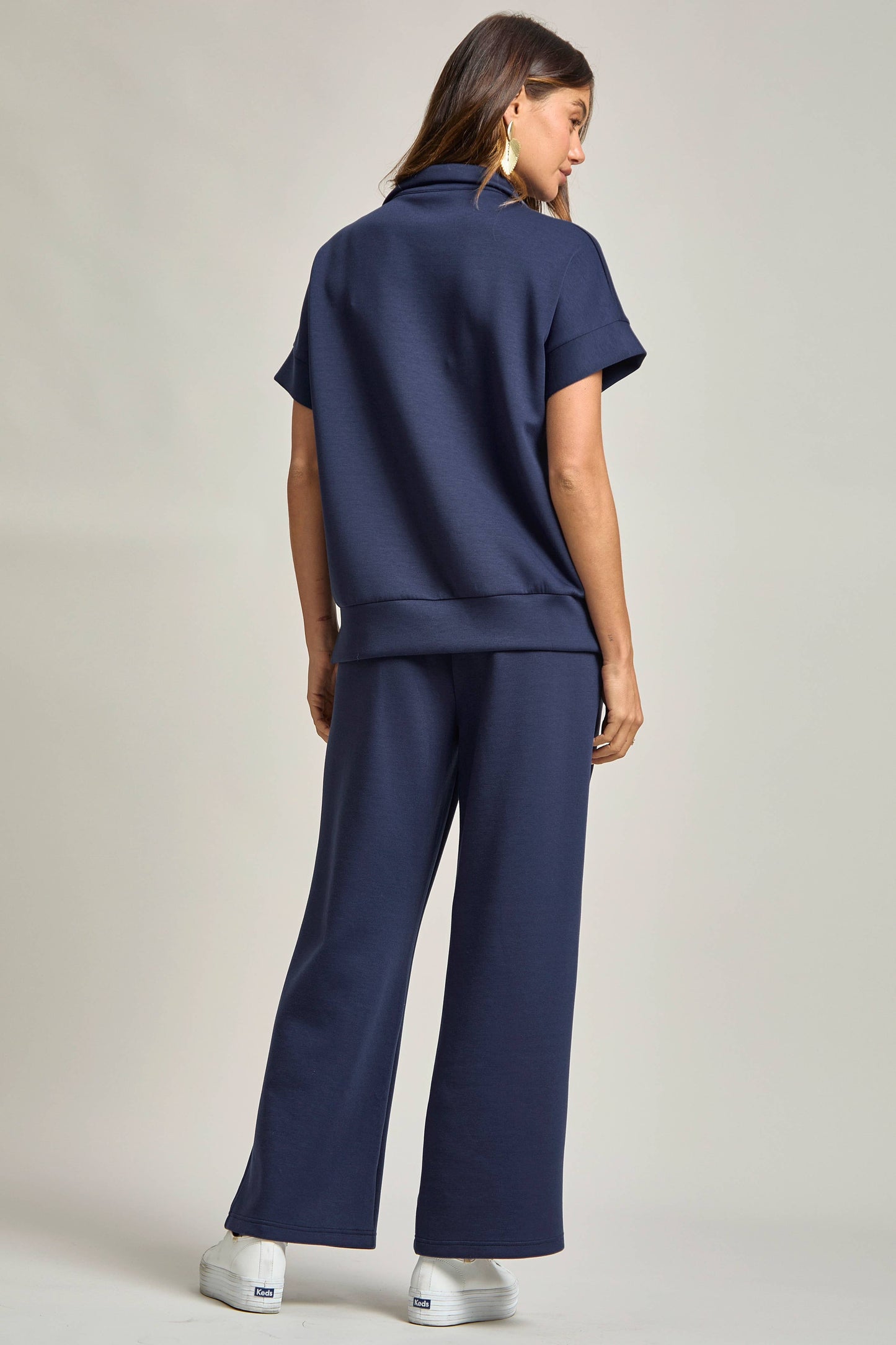 Dear Scarlett - Short Sleeve Quarter Zip + Pants Modal Set TRVSET-CATALINA