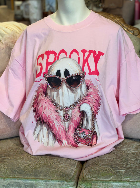 Spooky Ghost Embellished Graphic Tee